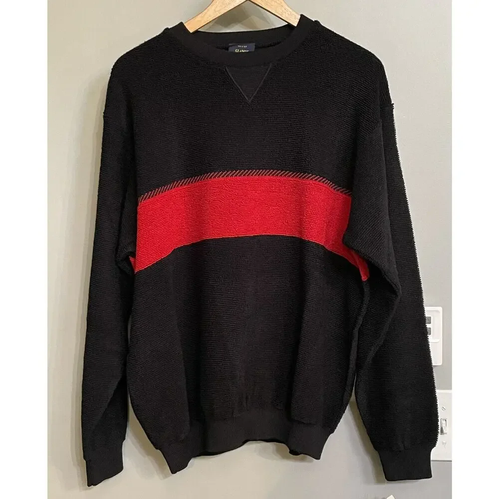Tricot Gladius Sweater Colorblock Wool Acrylic‎ Pullover Italian Made XLarge NWT